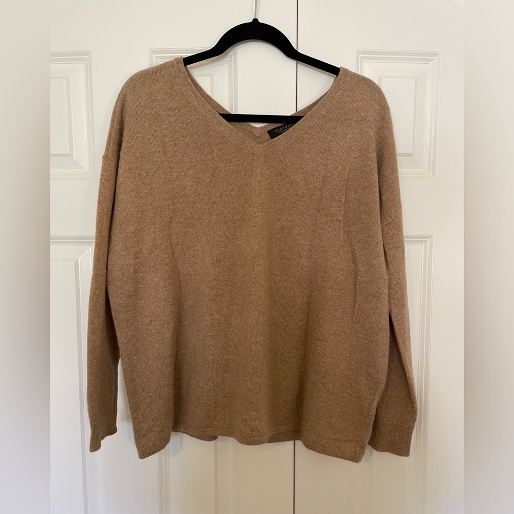 Double v neck cashmere sweater